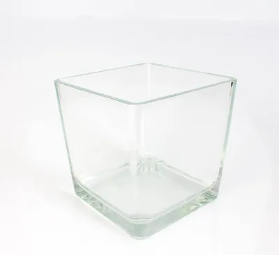 Produktbild von INNA-Glas Glas Pflanzentopf Kim Earth, klar, 18x17,5x17,5cm - Glas Übertropf