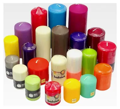 Produktbild von 6 kg Stumpenkerzen Paket farblich gemischt