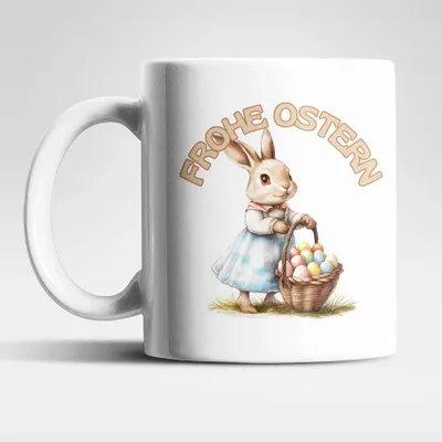 Produktbild von Ostern Hase Ostereier Kaffeetasse Teetasse Tasse Geschenkidee 325 ml – Hase-03