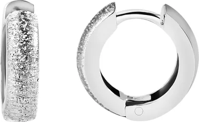 Produktbild von 925/- Echt Silber Klapp-Creolen "Alondra", Diamantschliff, 925/rhodiniert