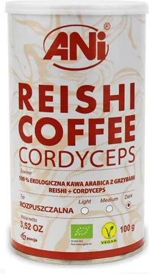 KAWA ROZPUSZCZALNA ARABICA Z REISHI I CORDYCEPS BIO 100 g - ANI