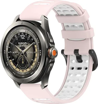 Produktbild von Für Xiaomi Watch S4 Sport Two Color Silikon Ersatz Watch Armband mit Schnellverschluss Rosa
