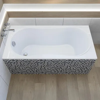 Produktbild von BADLAND Badewanne Rechteck Gracja 120x75 mit Ablaufgarnitur, Füßen und Styroporverkleidung GRATIS