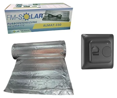 Produktbild von 1m² bis 15m² Elektrische Fußbodenheizung Set 150W/m² Elektro Bodenheizung ALU