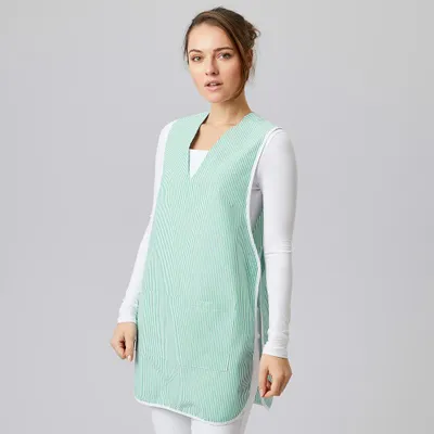Produktbild von Überwurfschürze grün gestreift, Gr. I (36-42) : Größe I : grün gestreift : 65% Polyester 35% Baumwolle