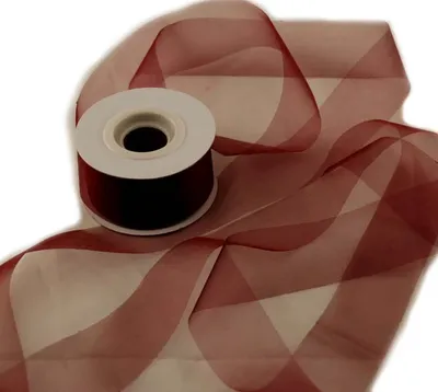 Produktbild von Organzaband 4 cm x 50 m bordeaux-rot Organza