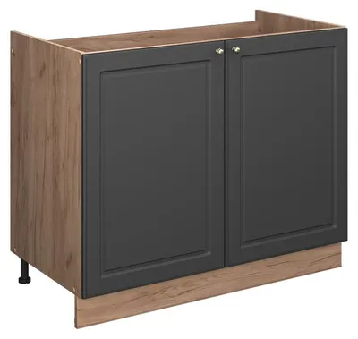 Zdjęcie produktu dla Szafka pod zlew Vicco Fame-Line Anthrazit Gold rustykalny/Dąb goldkraft 100 cm bez blatu roboczego, Model 61604