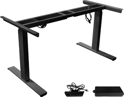 Obrázok produktu pre Elektricky nastaviteľný rám stola, výškový rozsah 23,4"-49", nosnosť do 150 kg, čierny Tri sekcie