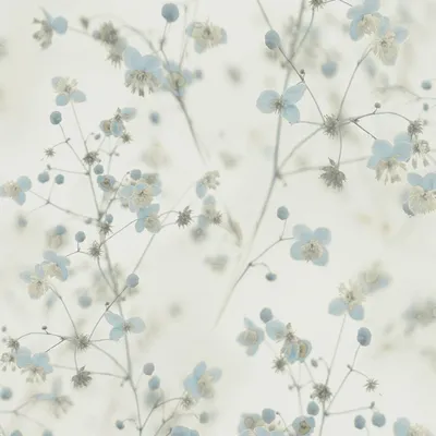 Produktbild von Profhome 387262-GU Blumen Tapete Floral matt blau hell-grau creme-weiß 5,33 m2