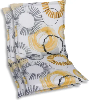 Produktbild von GO-DE Textil, Sesselauflage Niederlehner, 2er Set, Farbe: beige, Maße: 100 cm x 50 cm x 6 cm, Rueckenhoehe: 52 cm