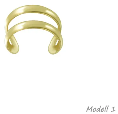 Produktbild von Ohrklemme Silber 925 gold: Ear Cuff Ohrring ohne Loch tragbar Modell 1
