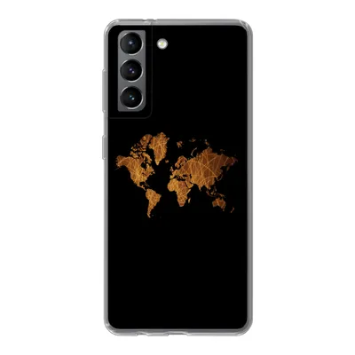 Produktbild von MuchoWow® Handyhülle Schutzhülle Hülle für Samsung Galaxy S21 Weltkarte - Schilf - Karte Silikon Softcase Handy Hülle - Softcase