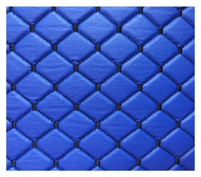 Image de Tapis de sol en cuir bleu, matelassés, pour Volvo FH3 (2002–2012), boîte automatique, similicuir, qualité supérieure