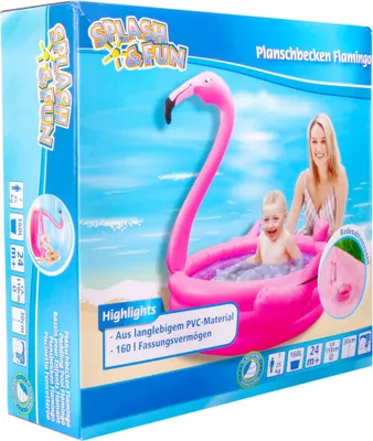Produktbild von 77707972 - Planschbecken - Splash & Fun Flamingo (110x100x145cm) Kinderplanschbecken Babypool