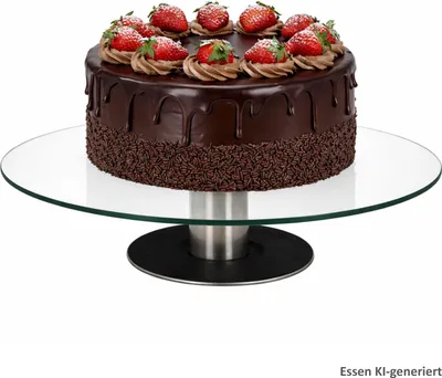 Produktbild von Tortenplatte auf Fuß Glas Metall Ø30cm drehbar Kuchenplatte Käse