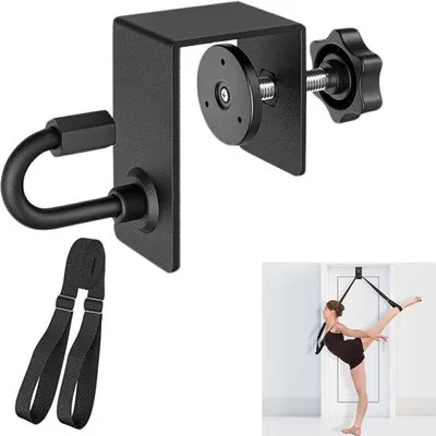 Productafbeelding van Unyqoos® Verstelbare been-stretcher voor thuisgebruik met deuranker (1,27–5,1 cm), nylon rekband, geschikt tot 227 kg – voor yoga, dans, ballet