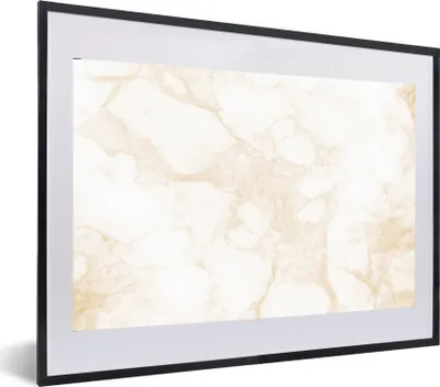 Produktbild von MuchoWow® MuchoWow® Gerahmtes Poster Marmor - Weiß - Gold - Luxus 60x40 cm - Poster mit zchwarzem Bilderrahmen - Schlafzimmer - Plakat in Rahmen - Drucken
