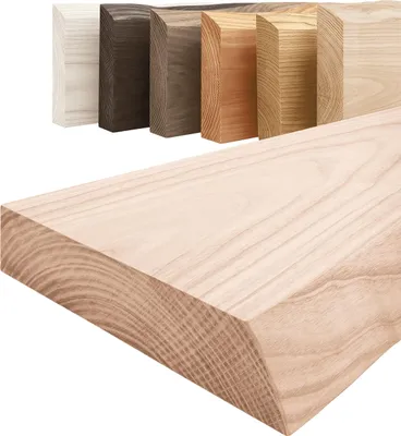 Image de LAMO Manufaktur Étagère bois massif sans pièces de fixation | Etagere 40 cm largeur pour salle de bain, couloir, cuisine | Couleur : brut, Bord : naturel | Bois massif, design moderne, belle veinure