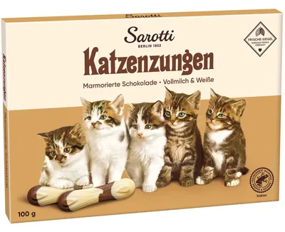 Produktbild von Sarotti Katzenzungen Vollmilch weiß-marmoriert 100g