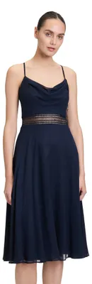 Produktbild von Vera Mont Damen Cocktailkleid mit Wasserfallausschnitt Night Sky,36