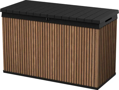 Produktbild von Keter Gartenbox Darwin Signature in natürlicher Holzoptik | 662 Liter Fassungsvermögen | mit Gasdruckfedern | wasserdicht & belüftet