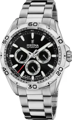 A close-up studio shot of a men's wristwatch.
