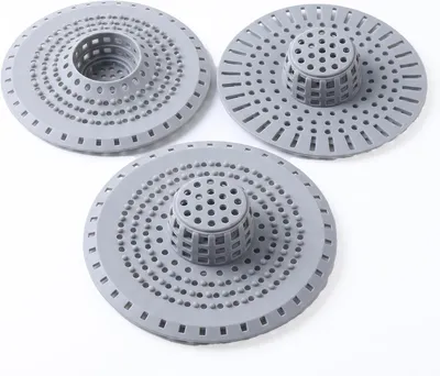 Imagen del producto de Filtros de desagüe de silicona, paquete de 3 unidades, universales para ducha y lavabo, filtros para atrapar el pelo, ideales para la cocina y el baño