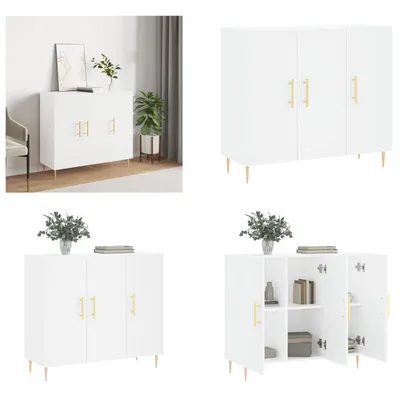 Produktbild von vidaXL Sideboard Weiß 90x34x80 cm Holzwerkstoff - Sideboard - Sideboards - Schrank - Lagerschrank