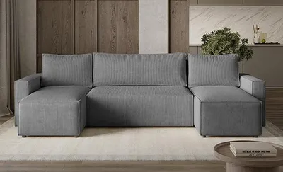 Produktbild von Ecksofa LIVIO U mit Schlaffunktion und Bettkasten – Moderne Wohnlandschaft in U-Form - POSO 22
