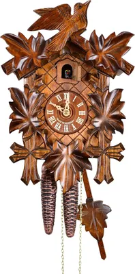 Produktbild von Original Schwarzwälder Kuckucksuhr mit 5 Laub und Vogel