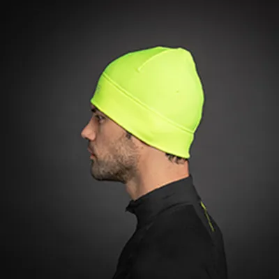 Imagen del producto de Gorro termofleece CHIBA, talla S/M, color amarillo neón, transpirable y reflectante.