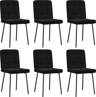 Produktbild von Esszimmerstühle 6 Stk. Schwarz Samt