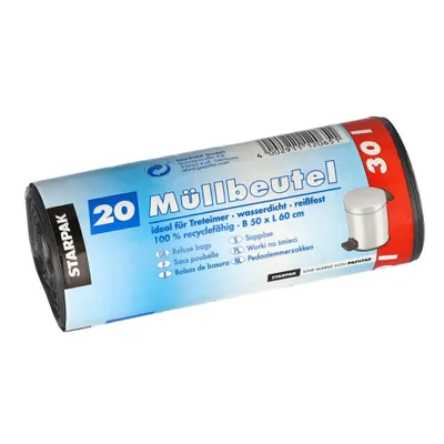 Image de 4x PapStar 12397 Müllbeutel - 30 L, LDPE, grau, 20 Stück