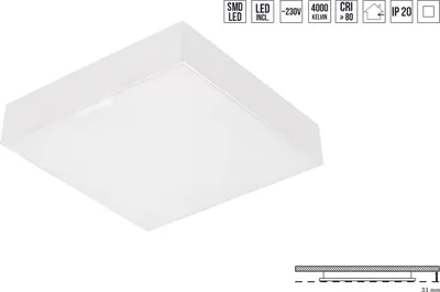 Produktbild von LED Deckenleuchte CANTO20W,4000K,  weiss L: 200, B: 31, H: 200