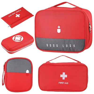 Productafbeelding van Reisapotheek tas, 5 stuks, waterdicht, rood, met compartimenten