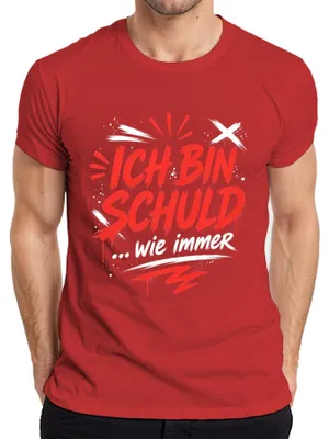 Productafbeelding van "Ik ben schuldig, zoals altijd," sarcastisch, grappig, statement T-shirt, rood, XXL