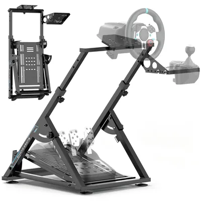 Produktbild von Lenkradständer, Klappbarer Höhenverstellbarer Rennlenkradständer, Renncockpit Simulator Halterung, Lenkrad, Pedale, Getriebehebel nicht Enthalten