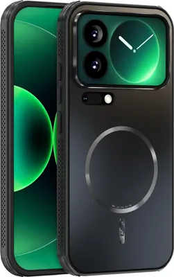 Image de Coque magnétique pour Xiaomi 17 Pro, coque mate PC+TPU avec protection des lentilles, coque résistante aux chocs avec dissipation thermique Noir
