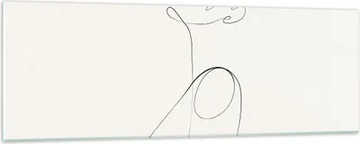 Produktbild von Bilder auf glas - Einteilig - Linie Linie Frau - 90x30cm - Glasbilder - Wandbilder - Bilder - zum Aufhängen bereit - Wanddekoration aus Glas - Glas Bilder - Wandbild auf Glas - GAB90x30-5112