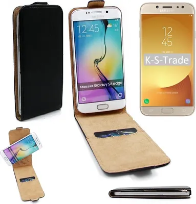 Produktbild von K-S-Trade® Kompatibel mit Samsung Galaxy J7 (2017) Duos Flipstyle Schutz Hülle 360° Smartphone Tasche, schwarz, Case Flip cover