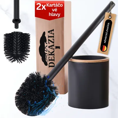 Immagine prodotto di DEKAZIA® Spazzola WC Nera Bambu Silicone – Scopino Bagno con Supporto Acciaio