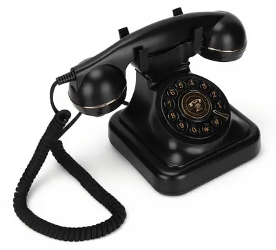Productafbeelding van Vintage telefoon in retro ontwerp - Klassieke bureautelefoon met draaischijf