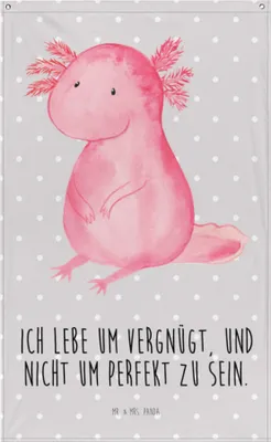 Produktbild von Mr. & Mrs. Panda Wandbild Axolotl Niedlich - Grau Pastell - Geschenk, Liebe, Wandteppich, Hängedeko, Tapisserie, Lebensweisheit, Weisheit, Fröhlich, Wandbehang, Gobelin