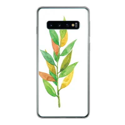 Produktbild von MuchoWow® Handyhülle Schutzhülle Hülle für Samsung Galaxy S10 Aquarelle - Blätter - Pflanzen Silikon Softcase Handy Hülle - Handytasche