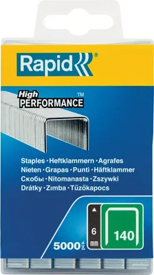 Obrázok produktu pre Rapid 40303088, Balík svoriek, 6 mm, 5000 svoriek, Upevnenie, Kovová, R14, R34, R44, R64, ALU740, ALU840, ALU940, R11, R311, E-tac, ESN114, PS111