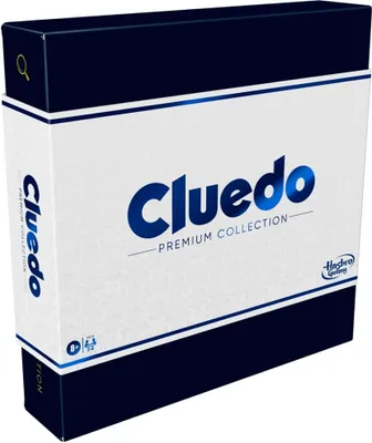 A product shot of the Cluedo Premium Collection board game box.
