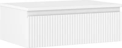 Immagine prodotto di Mexen Rivel mobiletto da bagno sotto lavabo 70 cm con piano, 1 cassetto, scanalato, bianco opaco - 91A20-07023-1-BFC01