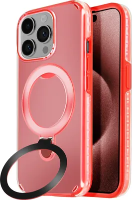 Produktbild von Avizar, MagSafe Hülle für Apple iPhone 15 Pro Max Stoßfest mit Klappständer, Rot