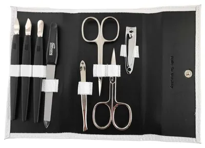 Produktbild von Nagelpflege Set 8-tlg. Echtleder Etui | Maniküre Pediküre | Solingen | Germany Weiß