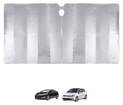 Productafbeelding van Zonnescherm voor voorruit, geschikt voor hatchbacks en compacte auto's, 130x70cm - aluminiumfolie met een nanosilverlaag, reflecterende warmte-isolatie